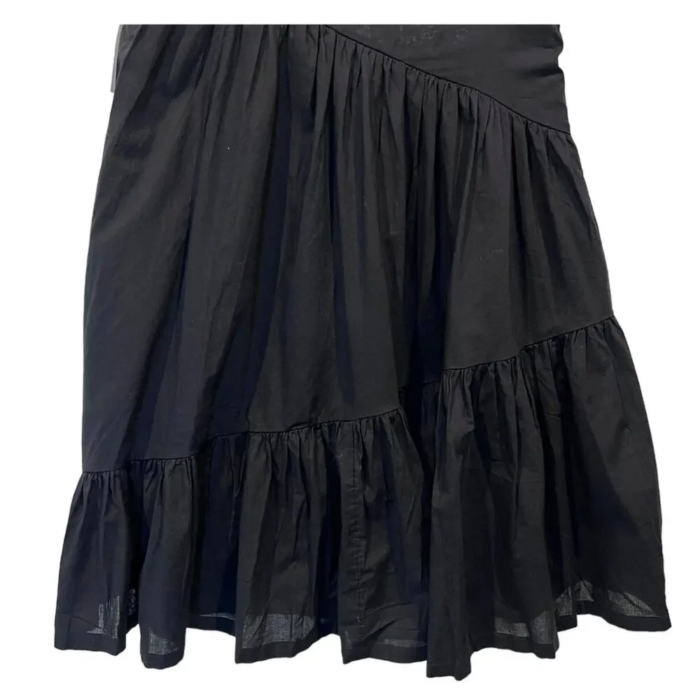Melrose and Market Wmns Small Black Strappy Lined Tiered Mini Dress NEW
